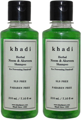 KHADI Herbal Neem & Aloevera Shampoo SLS-Paraben Free(420 ml)