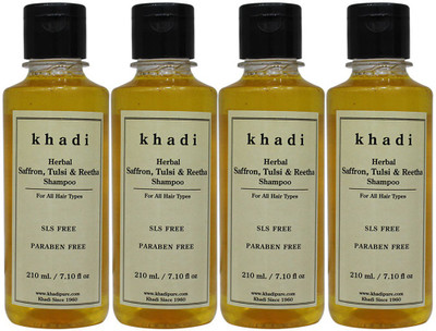 

Khadi Herbal Saffron, Tulsi & Reetha Shampoo SLS-Paraben Free(840 ml)