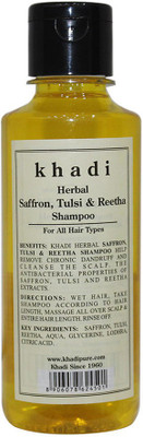 

Khadi Herbal Saffron, Tulsi & Reetha Shampoo(210 ml)