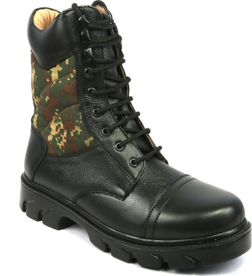 

icebull leather ARMY BOOT Boots For Men(Black