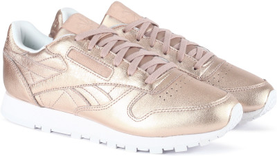 REEBOK CL LTHR MELTED METAL Running Shoes For Women(Pink, Pearl met-peach/white