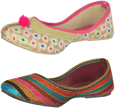 

Red Choice Collection Jutis For Women(Multicolor, Pink::multicolor