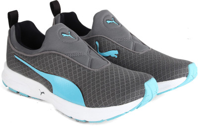 

Puma Burst Slip on NM Wmns Running Shoes For Women(Grey, Quiet shade-black-nrgy turquoise