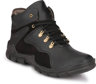 

Deals4you Men And Boys Casual Stylish Synthetic Leather Boots Shoes Boots For Men(Black