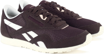 

REEBOK CL NYLON SLIM EP Running Shoes For Women(Brown, Plum/peach/chalk