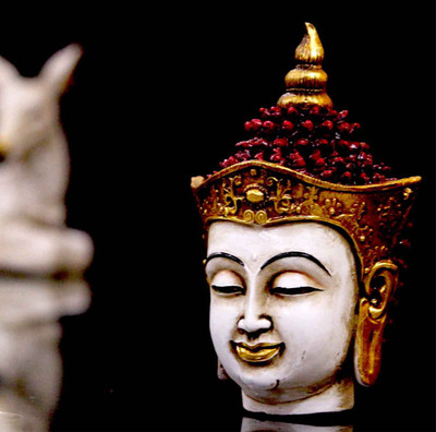 

Craft Junction HandCrafted Antique Finish Buddha Head Decorative Showpiece - 16.5 cm(Polyresin, Multicolor)
