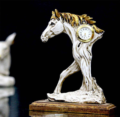 

Craft Junction Handcrafted Half Horse With Clock Decorative Showpiece - 20 cm(Polyresin, Multicolor)