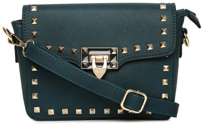 Elle Women Casual Green Polyester Sling Bag