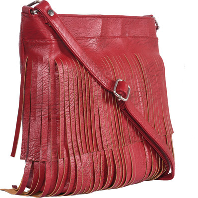 

TR Fashion Girls Casual Red Leatherette Sling Bag