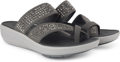 

Clarks Wave Bright Silver Synthetic Slippers