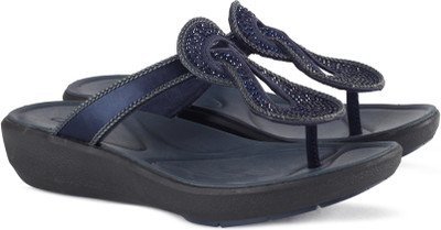 

Clarks Wave Glitz Navy Synthetic Slippers