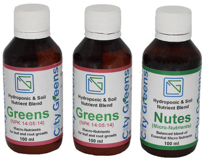 

CityGreens Hydroponics & Soil Nutrient Blend - Greens Soil Manure(300 ml Liquid)