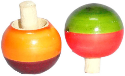 

Funwood Games Turnover Wooden Spinning Top (Pair of 2 tops)(Multicolor)
