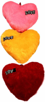 

MTC Combo Pack Of LOVE (RED; Yellow; Pink) HEART CUSHION STUFFED SOFT PLUSH TOY/Heart Pillow- 32cm - 32 cm(Multicolor)