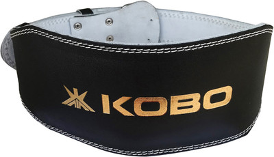

Kobo 6" Wide Power Weight Lifting Leather Gym Belt (Medium) Back Support(Black