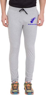 American-Elm Printed Men Grey Track Pants