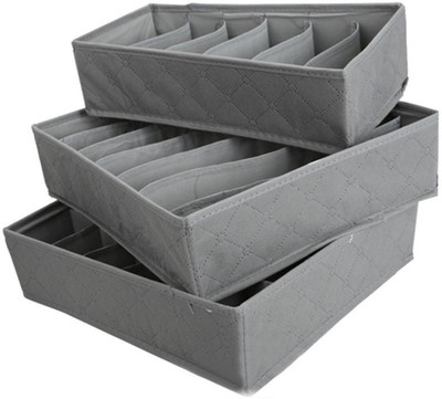 

Sellus Bombo Charcoal Set Of 3 Foldable Drawer Dividers, Storage Boxes,Innerwear Storage Box, Closet Organizers, Under Bed Organizer, for Clothing, Shoes, Underwear, Bra, Socks Partition Box (ONLY SKY BLUE)(Multicolor)