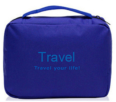 

Everbuy Travel your life! womens Ladies toiletry storage bag hanging folding cosmetic organizer large capability pouch - Blue Travel Toiletry Kit(Blue)