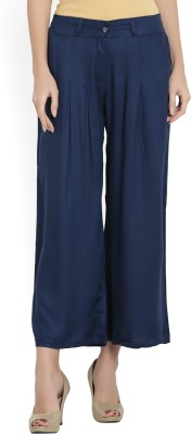 W Flared Women Dark Blue Trousers