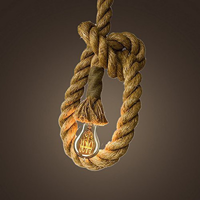 

MARICAL Rope Hanging Lamp — E27 holder type — Antique Vintage Filament Bulb Hanging — Flexible Pendant Light Fixture Straight Linear LED Tube Light(Brown)