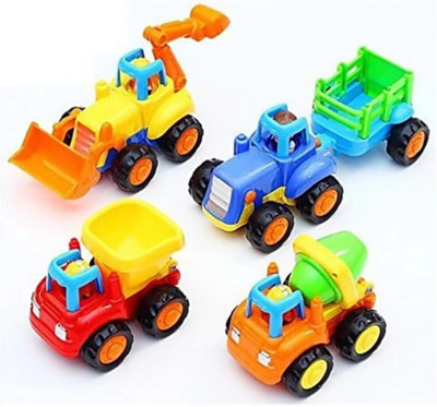 

SANJARY Friction Powered Car Toys,Tractor, Bull Dozer truck, Cement Mixer, Dump truck (Multicolor)(Multicolor)