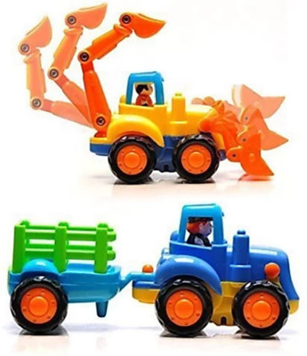 

SANJARY Friction Powered Car Toys,Tractor, Bull Dozer (Multicolor)(Multicolor)