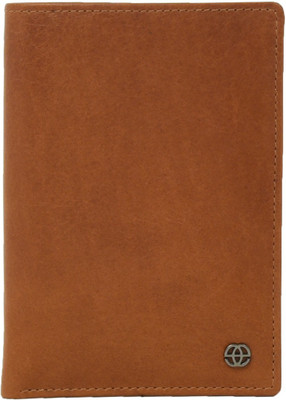 Eske Men Tan Genuine Leather Wallet(3 Card Slots), Dktan