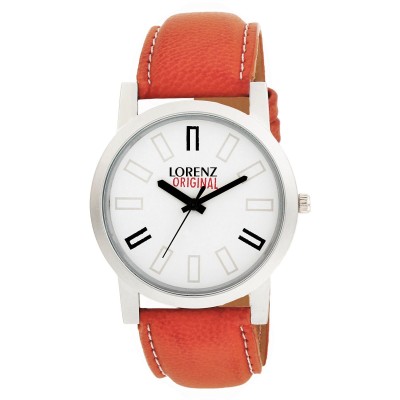 Lorenz MK-1050A Slim White dial & Brown strap Watch  - For Men   Watches  (Lorenz)