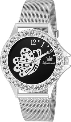 

louisweil LW-CH008 Black crystal gemstone Watch - For Girls