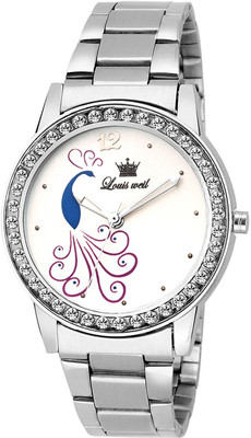 

louisweil LW-CH2105 Silver crystal gemstone Watch - For Girls