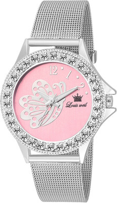 

louisweil LW-CH008 Pink crystal gemstone Watch - For Girls