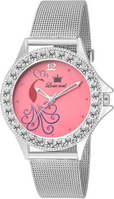 

louisweil LW-CH006 Pink crystal gemstone Watch - For Girls