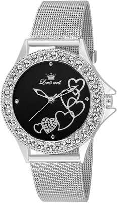 

louisweil LW-CH009 Black crystal gemstone Watch - For Girls