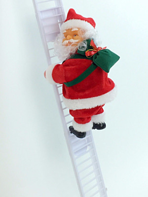 

A To Z Traders Electric Christmas Santa Climbing Ladder Santa Claus Musical Xmas Santa Angel Figurine Pack of 1
