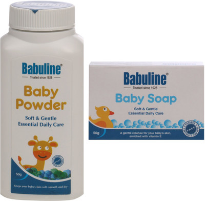

Babuline Baby Powder & Baby Soap Mini Combo Set of 2(White)