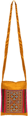 

INDICRAFTS STUDIO SAATH SAATH Sling Bag(Gold, 6 L)