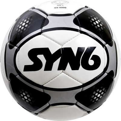 

SYN6 Excellent quality MATCH Football Size , Hand Stitched Ball Laminated with 4 layers of Polyester Cotton. Football - Size: (Pack of 1, White, Black and white