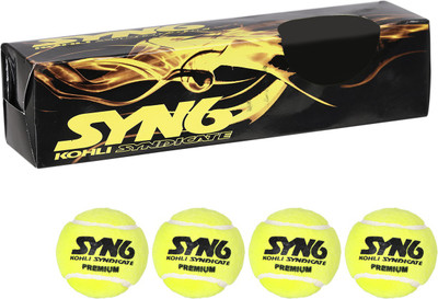 

SYN6 High quality (Pack of 4, Yellow) Cricket Tennis Ball(Pack of 4, Yellow), Florescent green
