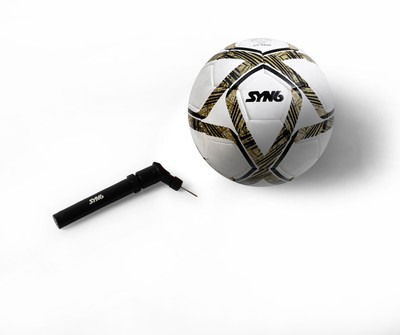 

SYN6 Excellent quality MATCH Football along with pump, Size , Hand Stitched Ball Laminated with 3 layers of Polyester Cotton. Football - Size: (Pack of 1, White