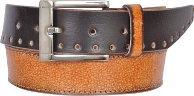 

Haqqi Men Casual Black Genuine Leather Belt, Black & tan