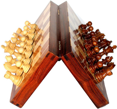 

Craftspoint Collectible Folding Wooden Chess Game Board with Magnetic Crafted Pieces 12x12x1 Inches Board Game