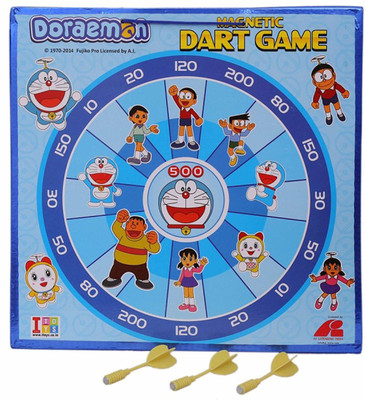 

Doraemon 2 in 1 Dart board for kids in PVC packing to enhance hand eye coordination Premium quality certified as EN 71 European standard safe for child Sports outdoor Indoor toys for kids Sports development toys Multi colour Includes MDF board Darts Marke