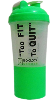 

5 O'Clock Sports Dodo Protein Shaker Bottle - 700ML- Big Compartment For Dry Stuff 700 ml Shaker(Pack of 1, Green)