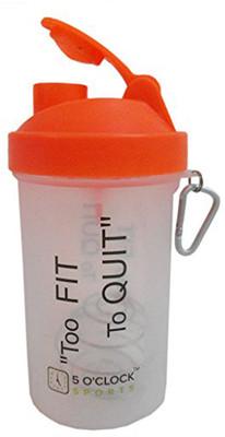 5 O'Clock Sports Fat Boy Shaker Bottle - 600 ml- Sleek and Convenient Design 600 ml Shaker(Pack of 1, White)