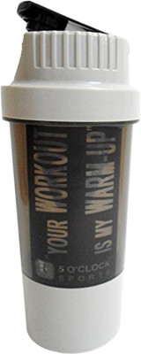 

5 O'Clock Sports Cyclone Shaker Bottle - 450 ml- Premium Quality with Sleek and Convenient Design 450 ml Shaker(Pack of 1, Grey)