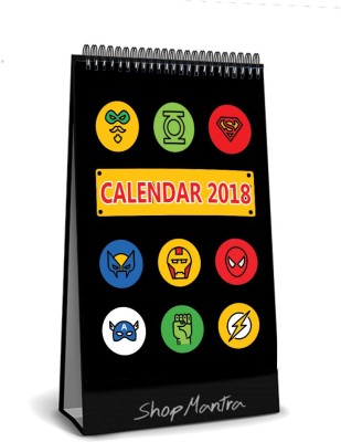 

ShopMantra ShopMantra Superhero Minimal Icons Desk Calendar/Table Calendar 2018 (5.5 X 8 Inch ) 2018 Table Calendar(Multicolor, Super Heros)