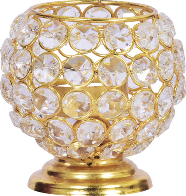 

TARANG UDYOG Crystal 1 - Cup Tealight Holder(Gold, Pack of 1)