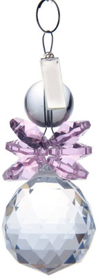 Discount4product 40 mm Crystal ball pink Car Hanging Ornament(Pack of 1)