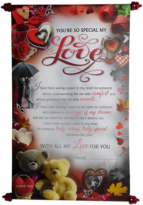 

Natali Traders Love Message Scroll Card Greeting Card(Multicolor, Pack of 1)
