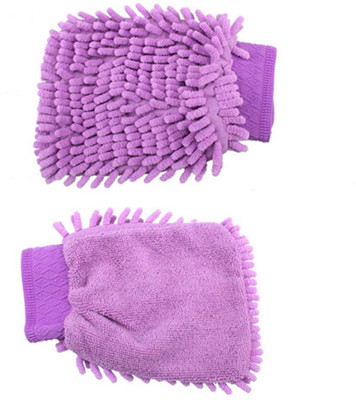 

BESDEALS.IN Best Deals - Microfiber Glove Mitt Cleaning Cloth Assorted Colour One Piece. Wet and Dry Disposable Glove(Small)